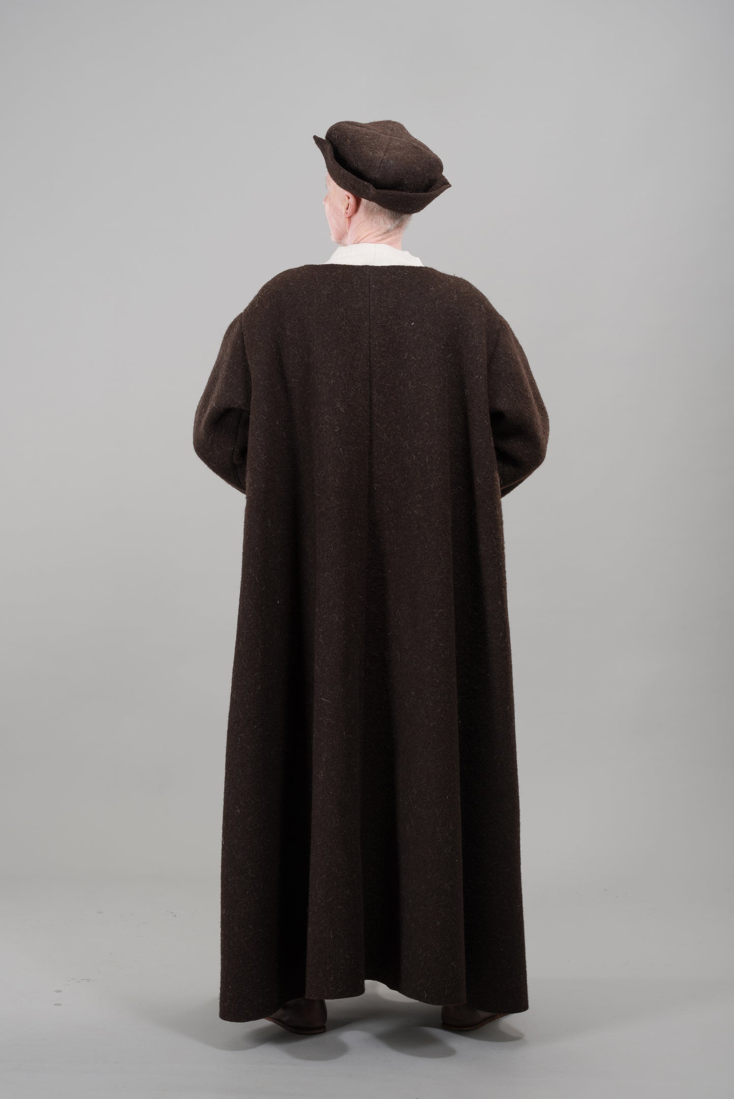 Finished garment - Man's long wool freize gown as featured in The Typical Tudor
