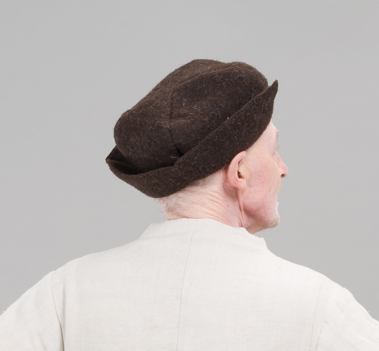 Finished garment - Frieze wool man's bonnet as featured in The Typical Tudor
