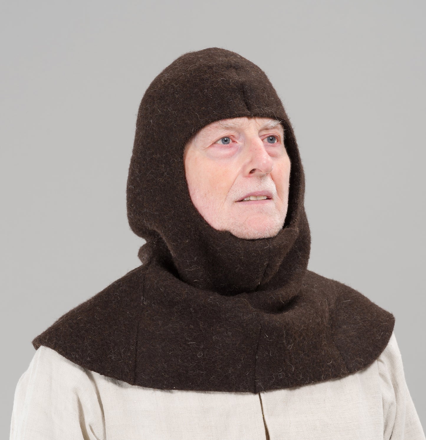 Finished garment - Frieze husbandman's hood as featured in The Typical Tudor