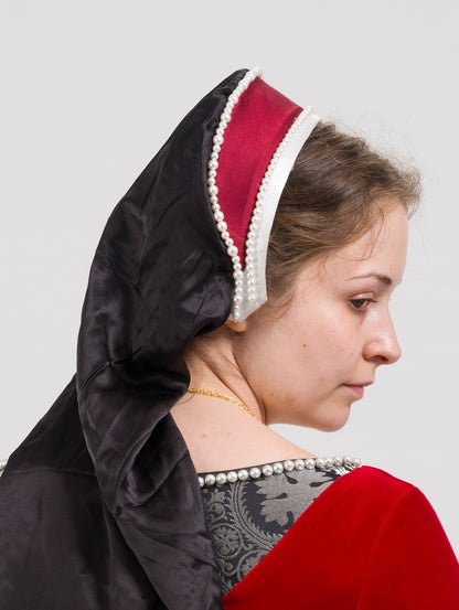 Finished garment - French hood of silk with pearl billiments