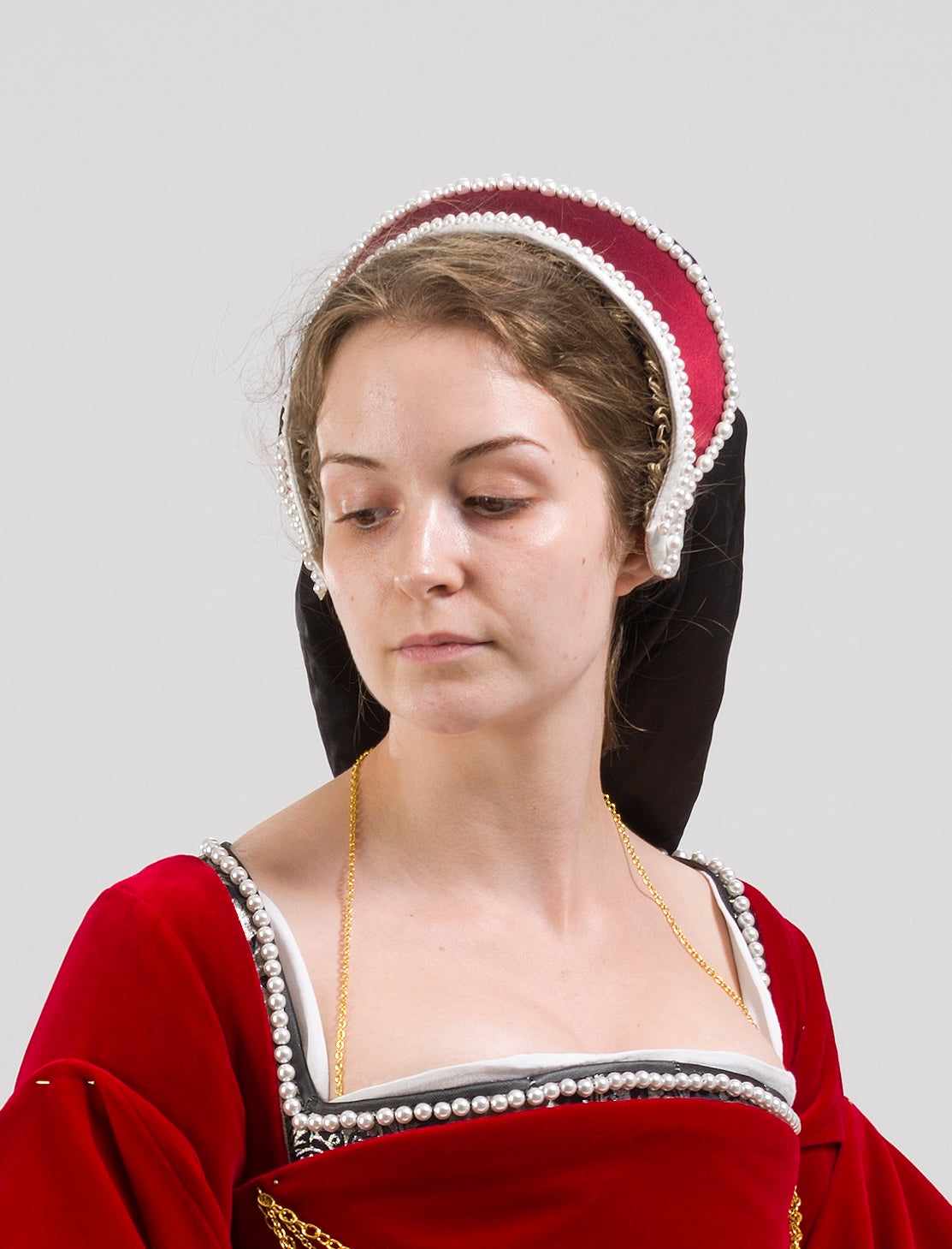 Finished garment - French hood of silk with pearl billiments