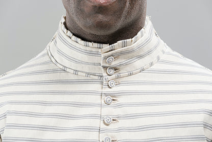 Finished garment - Man's mid-century striped canvas doublet as featured in The Typical Tudor