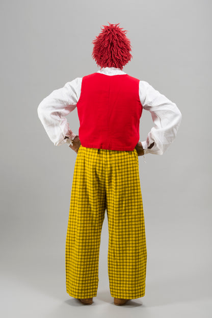 Finished garments - Sailor's ensemble with grey russet cassock, red petticoat and yellow checked slops