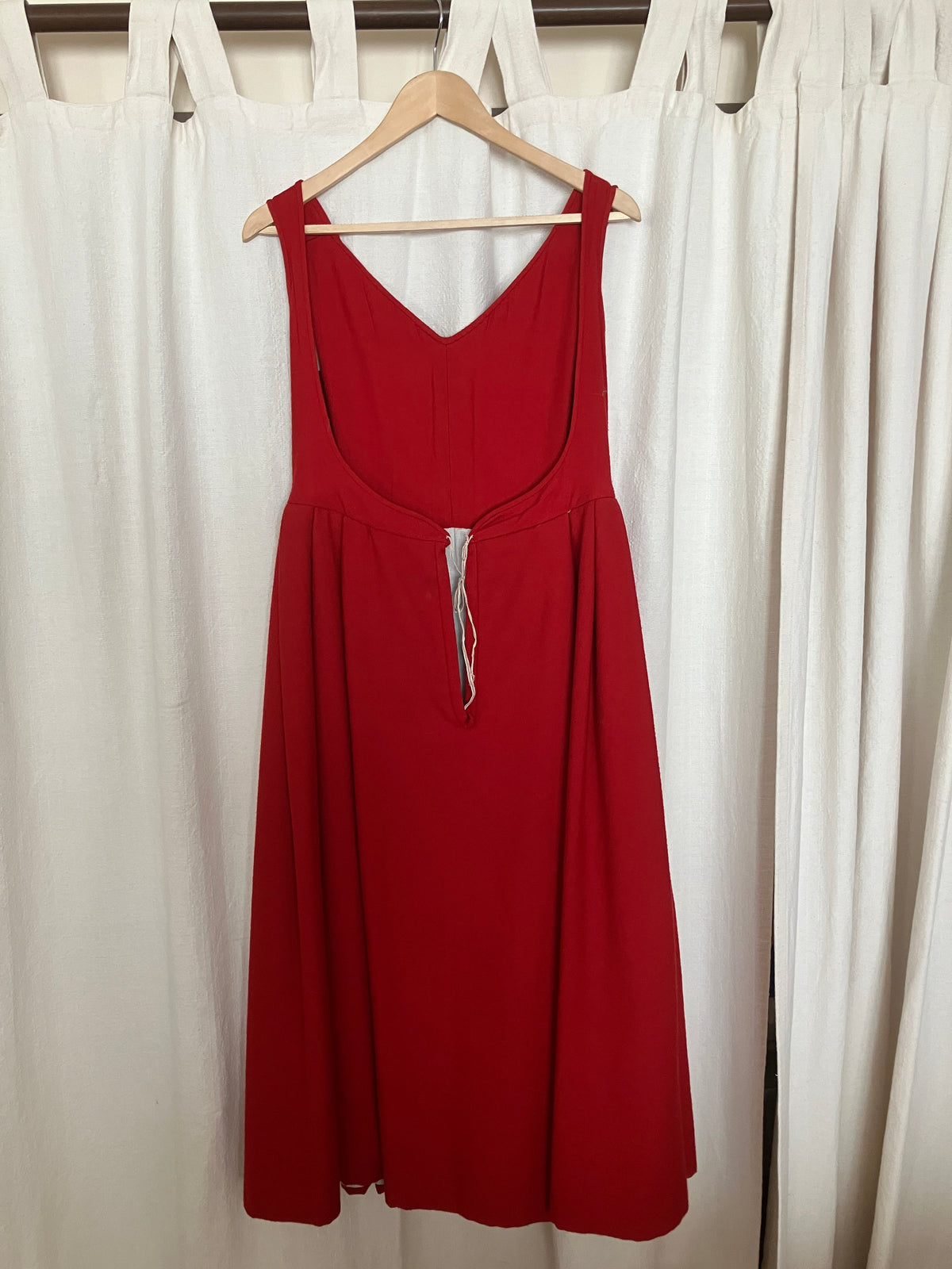Finished garment - Tudor woman's red worsted padded petticoat with upper bodies