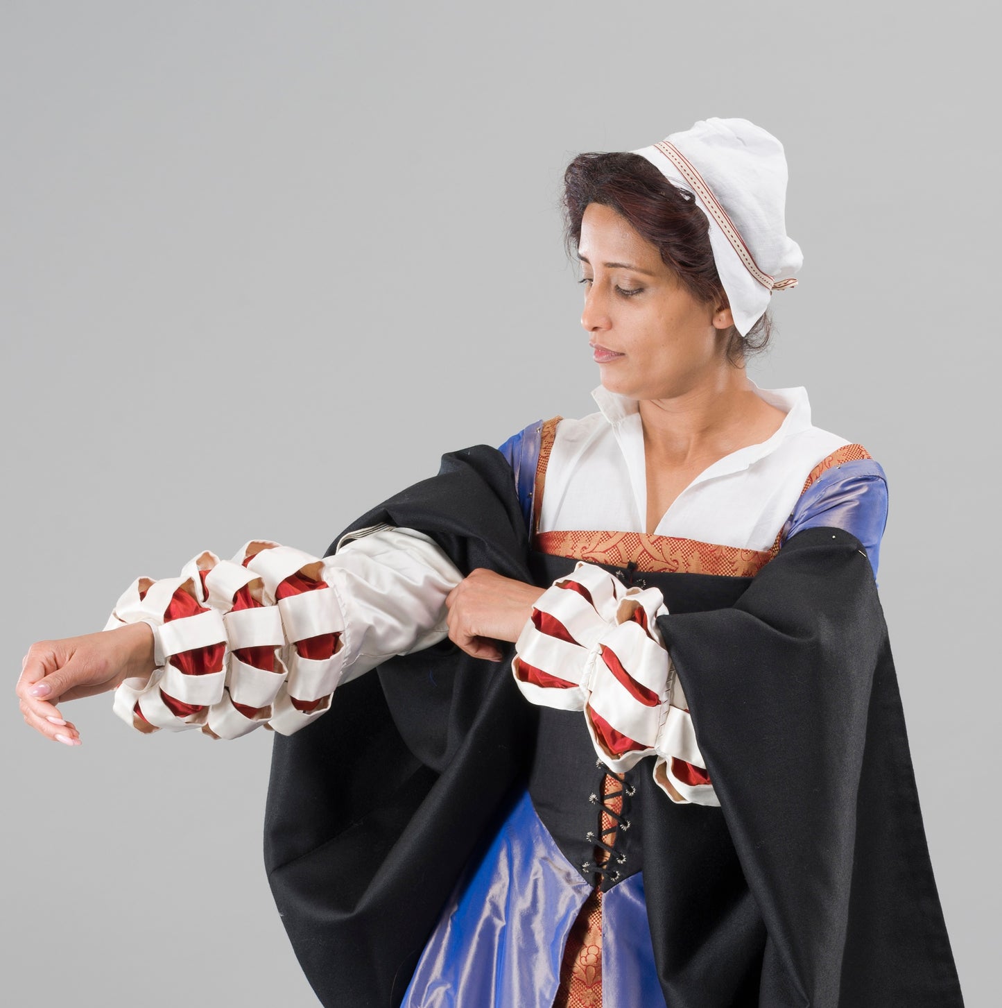 Finished garment - Tudor woman's Almain style separate sleeves