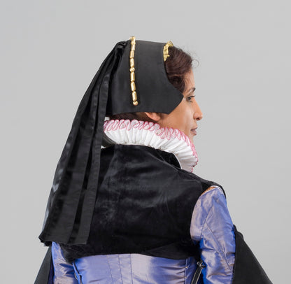 Finished garment - Tudor woman's black silk velvet partlet