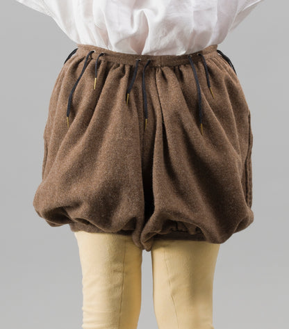 Finished garment - Man's mid-century russet wool round hose as featured in The Typical Tudor