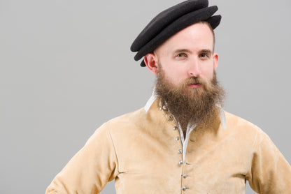 Finished garment - Man's mid-century leather doublet as featured in The Typical Tudor