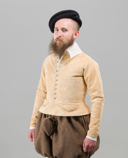 Finished garment - Man's mid-century leather doublet as featured in The Typical Tudor