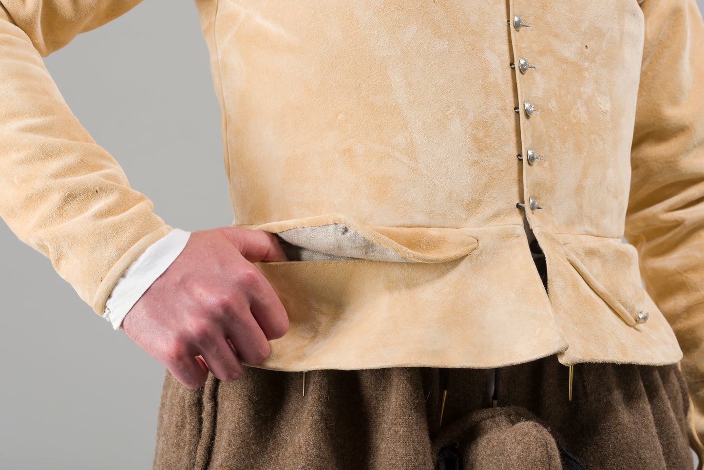 Finished garment - Man's mid-century leather doublet as featured in The Typical Tudor
