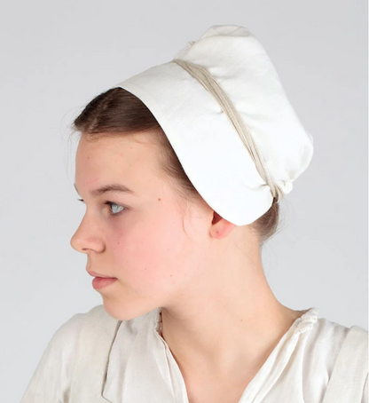 End of roll piece of white/bleached 100% linen cloth - 13 x 59 inches (30 x 150cm)