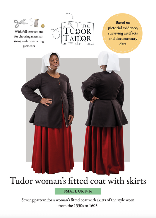 Pattern for Tudor woman's fitted coat with skirts