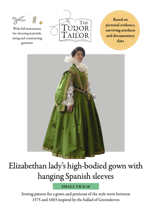 Combined offer: pattern for Elizabethan Lady's high-bodied gown PLUS pattern for Elizabethan lady's bodies with variations