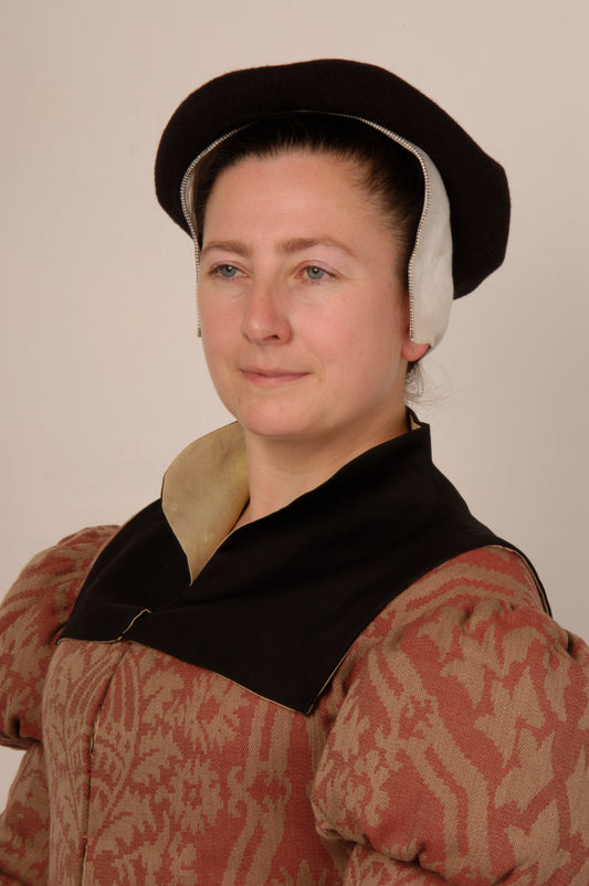 Finished garment - Tudor woman's black worsted partlet