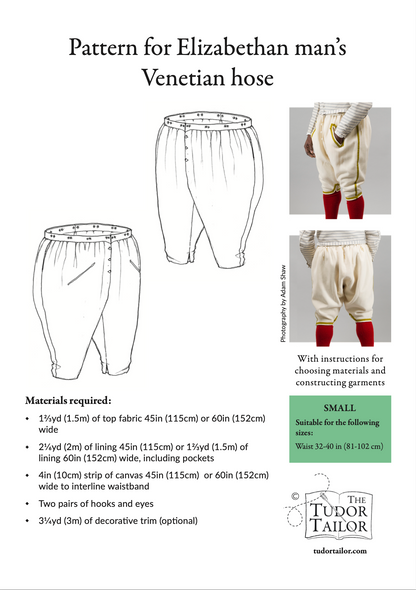 Pattern for Elizabethan man's Venetian hose