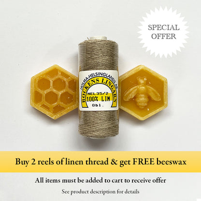 Beeswax for strengthening linen thread for hand sewing in Renaissance or Elizabethan reenactment