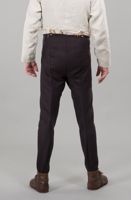 Finished garment - Man's sixteenth century full length bias cut hose as featured in The Typical Tudor