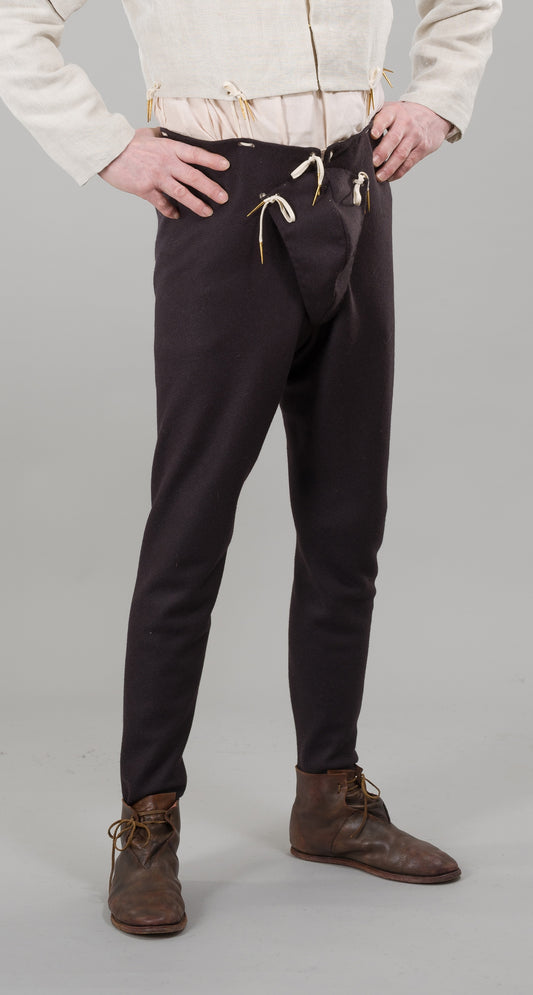 Finished garment - Man's sixteenth century full length bias cut hose as featured in The Typical Tudor