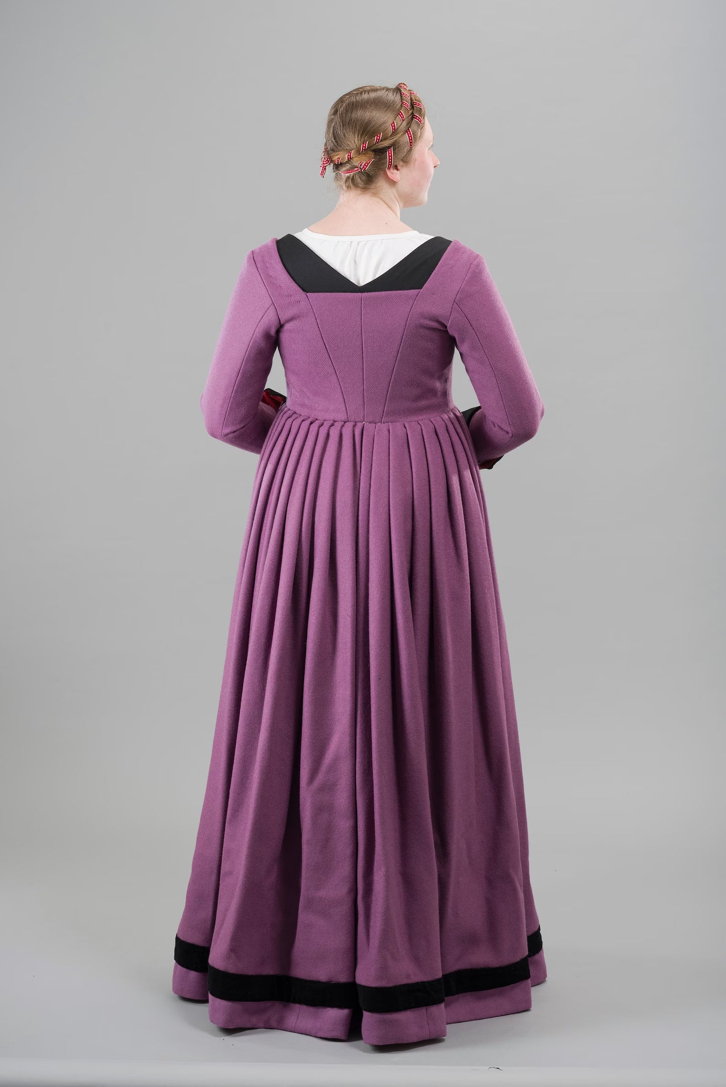 Finished garment - Violet wool round gown as featured in The Typical Tudor