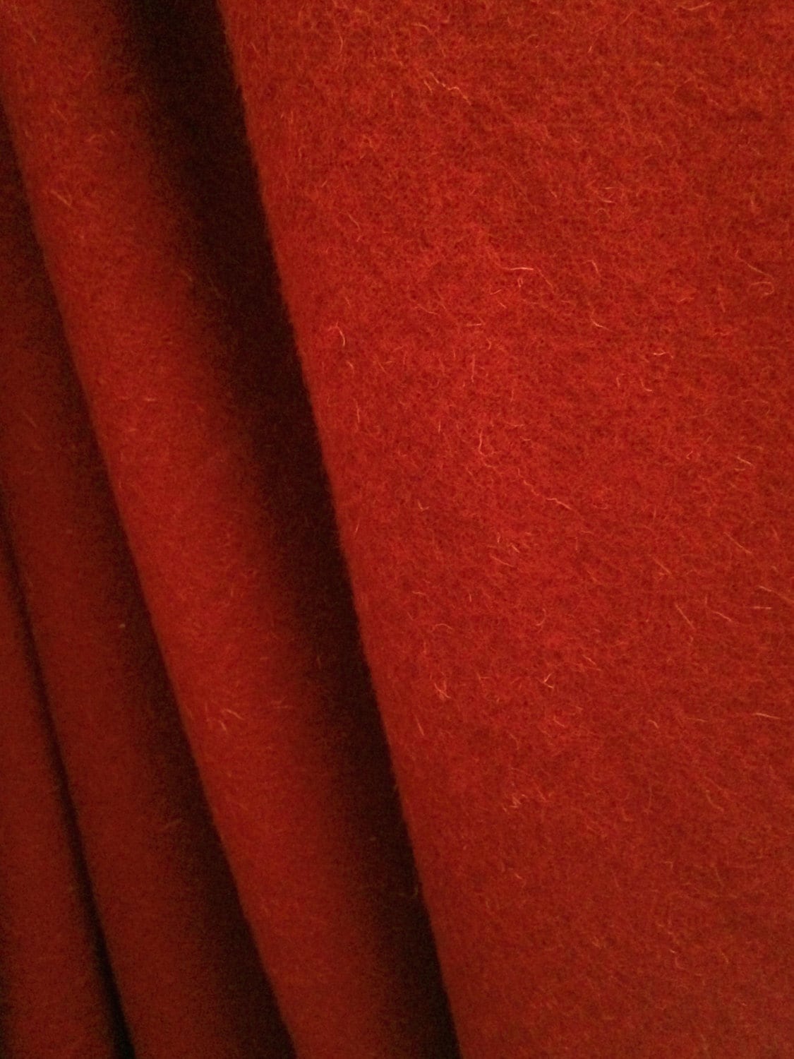 Red Tudor style woollen 'frizado' cloth - fabric sold by the half yard