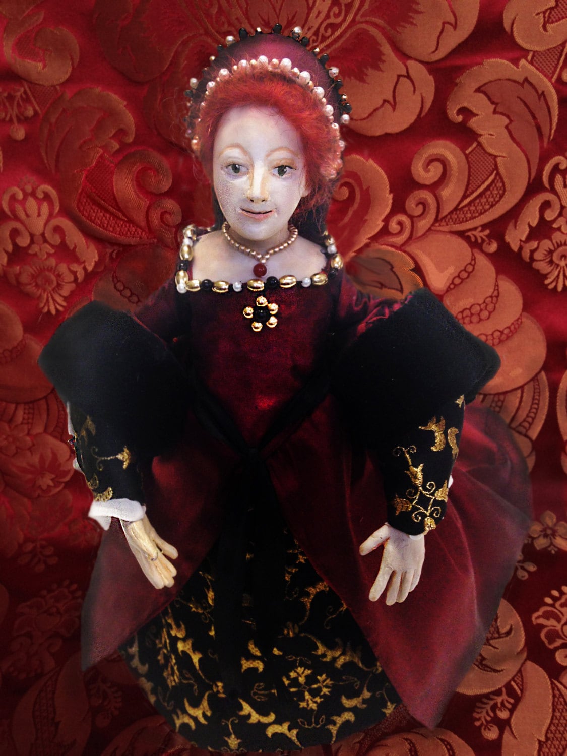 Kit for a Tudor style woman doll with auburn or red hair