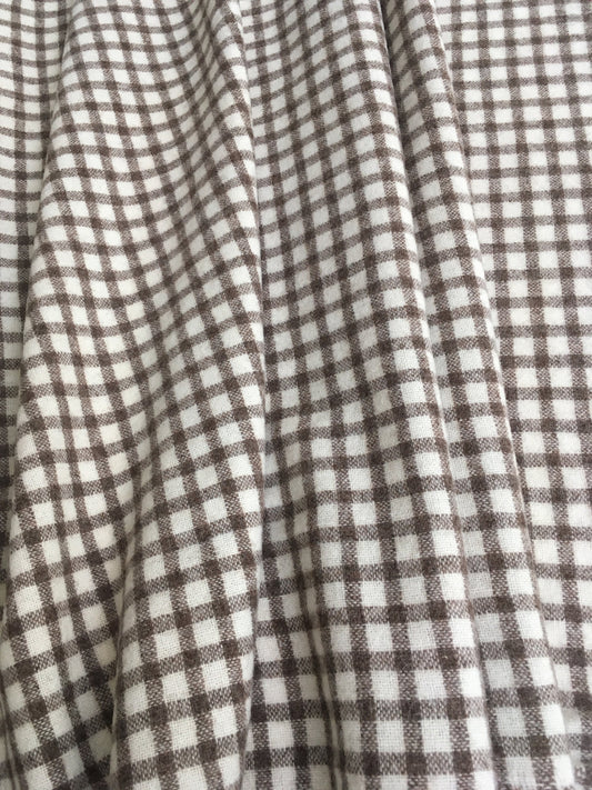 Natural 'sheep colour' cream and brown checked Tudor style woollen cloth - fabric sold by the half yard
