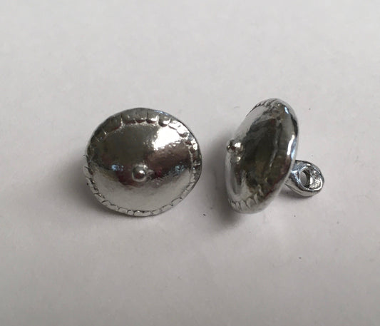 Set of 12 replica Tudor pewter piecrust buttons for Renaissance or Elizabethan reenactment, 9/16" (14mm), Tudor Tailor exclusive