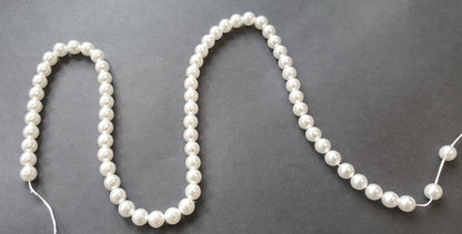 String of Czech glass imitation white pearls, ideal for Elizabethan and other Tudor reenactment or historical dress, available in three sizes