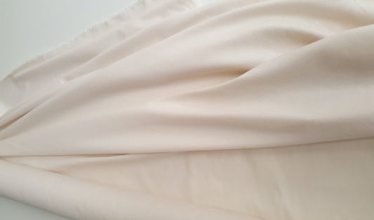 Unbleached/cream/natural colour brushed cotton ('domet') - fabric sold by the half yard
