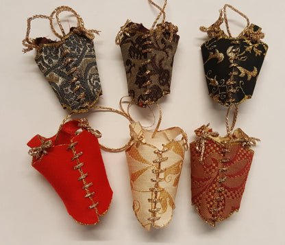 Tiny tailored treasures - hand-stitched decorations or ornaments, doublets and bodies (bodices)