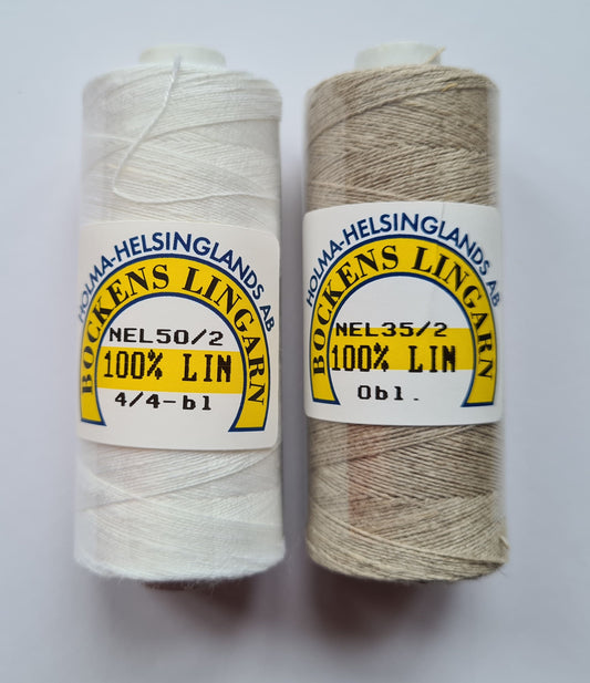 Tudor style linen thread and optional beeswax for hand sewing for Renaissance or Elizabethan reenactment - bleached & unbleached