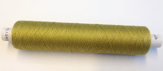 Tudor style silk thread for Renaissance or Elizabethan reenactment or embroidery - olive green