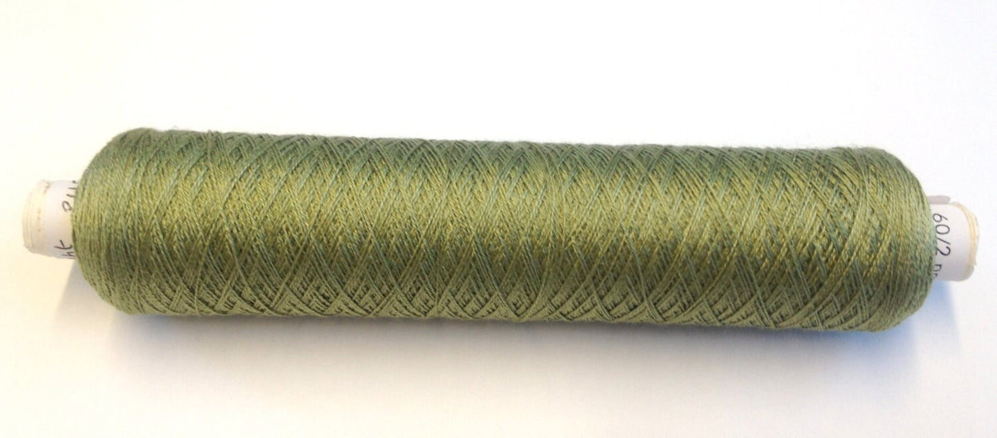 Light green Tudor style silk thread for Renaissance or Elizabethan reenactment or embroidery