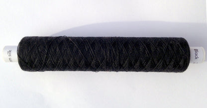 Black Tudor style silk thread for Renaissance or Elizabethan reenactment or embroidery