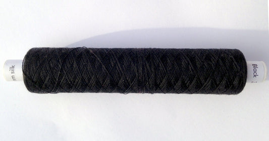 Tudor style silk thread for Renaissance or Elizabethan reenactment or embroidery - black